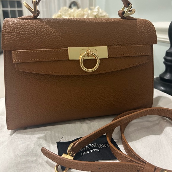 Parisa Wang Grace Top Handle Leather Handbag Purse - Chestnut Brown 🤎🤎🤎 - Picture 4 of 7